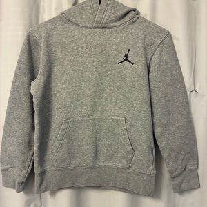 Jordan Grey Zip-Up Style Hoodie with Black Jumpman